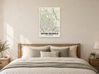 Sutton Coldfield Street Map Poster at A1, as a poster, above a bed