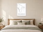 Swallowfield Village Centre Street Map Poster at A1, as a poster, above a bed