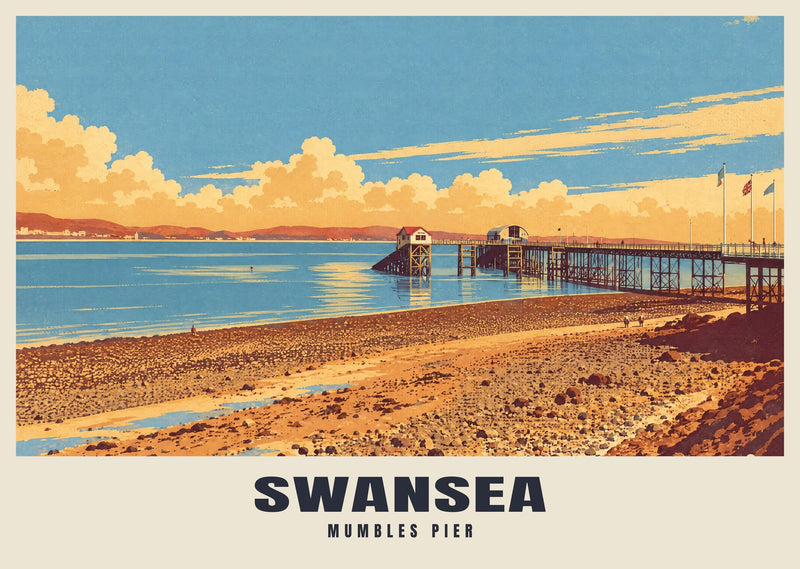 Póster del muelle de Mumbles, Swansea