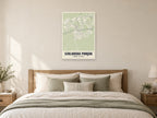 Szklarska Poręba Street Map Poster at A1, as a poster, above a bed