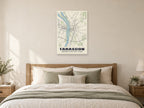 Tarascon Street Map Poster at A1, as a poster, above a bed