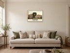 The Castle, Taunton, 1890s Heritage Print at A2, in a natural wood frame, in a sitting room