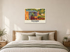 The Iron Bridge, Telford Poster at A1, as a poster, above a bed