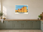 Thornbury Castle Poster at A1, in a white frame, in a kitchen