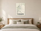Thorne Street Map Poster at A1, as a poster, above a bed