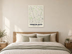 Thornton Heath Heritage Street Map Poster at A1, as a poster, above a bed