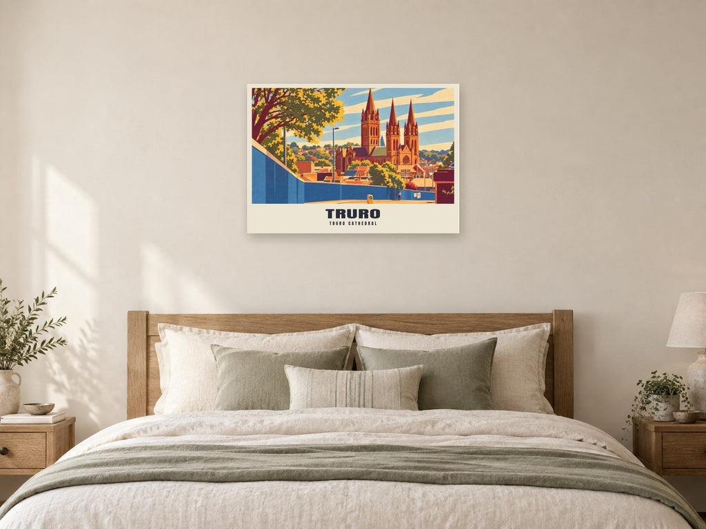 Truro Cathedral Poster at A1, as a poster, above a bed