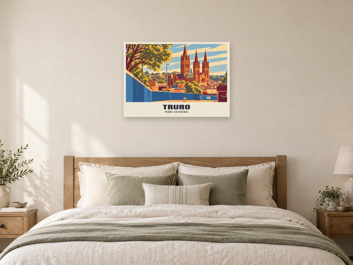 Truro Cathedral Poster at A1, as a poster, above a bed