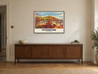 Hoad Monument, Ulverston Poster at A1, in a black frame, above a sideboard