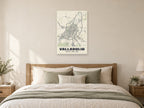 Valladolid Street Map Poster at A1, as a poster, above a bed