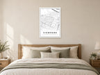 Viewpark Town Centre Street Map Poster at A1, as a poster, above a bed