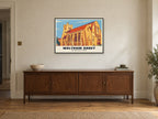 Waltham Abbey Church Poster at A1, in a black frame, above a sideboard