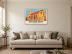 Waltham Abbey Church Poster at A1, in a natural wood frame, in a sitting room
