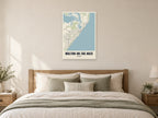 Walton-on-the-Naze Street Map Poster at A1, as a poster, above a bed