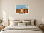 Warrington Town Hall Poster at A1, as a poster, above a bed