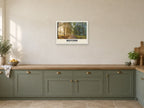Cassiobury Park, Watford Oil Painting Poster at A2, in a white frame, in a kitchen