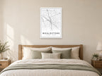 Wealdstone Street Map Poster at A1, as a poster, above a bed