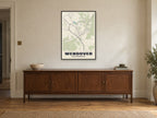 Wendover Street Map Poster at A1, in a black frame, above a sideboard