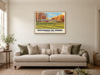 Whitchurch Toll Bridge, Whitchurch-on-Thames Poster at A1, in a natural wood frame, in a sitting room