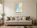 Whitehaven Street Map Poster at A1, in a natural wood frame, in a sitting room