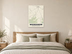 Wierschem Street Map Poster at A1, as a poster, above a bed