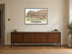 The Lucas Hospital, Wokingham Poster at A1, in a black frame, above a sideboard