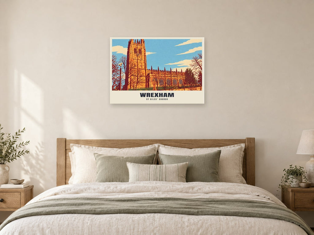 St Giles' Church, Wrexham Poster at A1, as a poster, above a bed