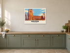 St Giles' Church, Wrexham Poster at A1, in a white frame, in a kitchen