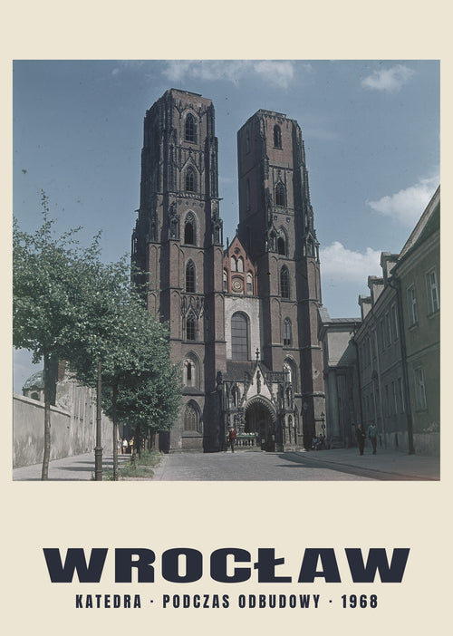 Catedral durante su reconstrucción, Wrocław — 1968