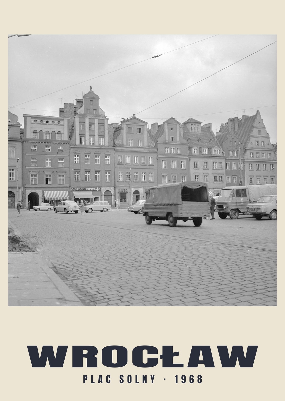 Plac Solny i samochody Żuk, Wrocław — 1968