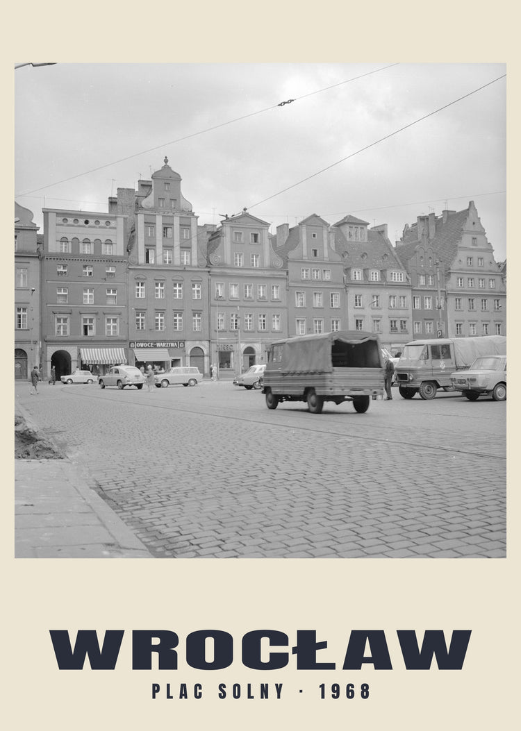 Plac Solny and Żuk Vans, Wrocław — 1968 · Historic photograph print