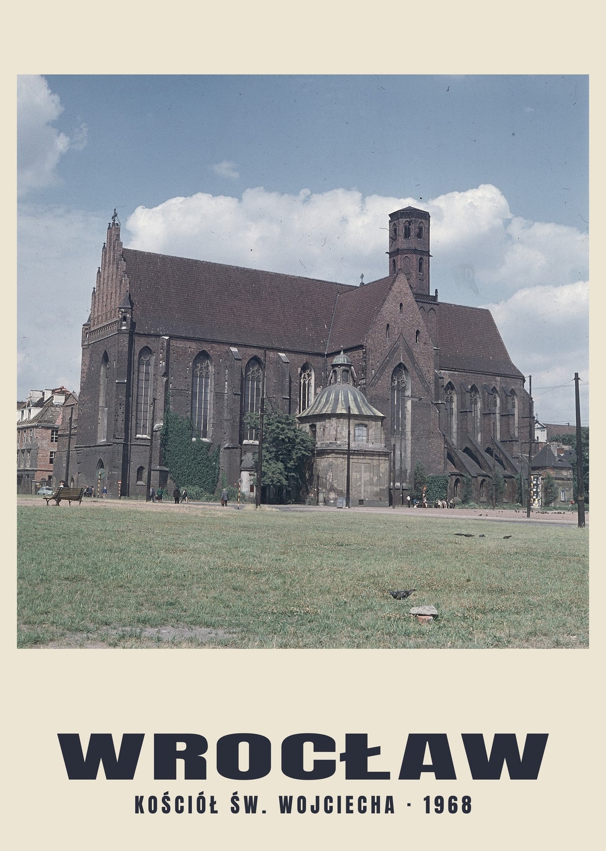 Iglesia de San Adalberto y parada de tranvía, Wrocław — 1968